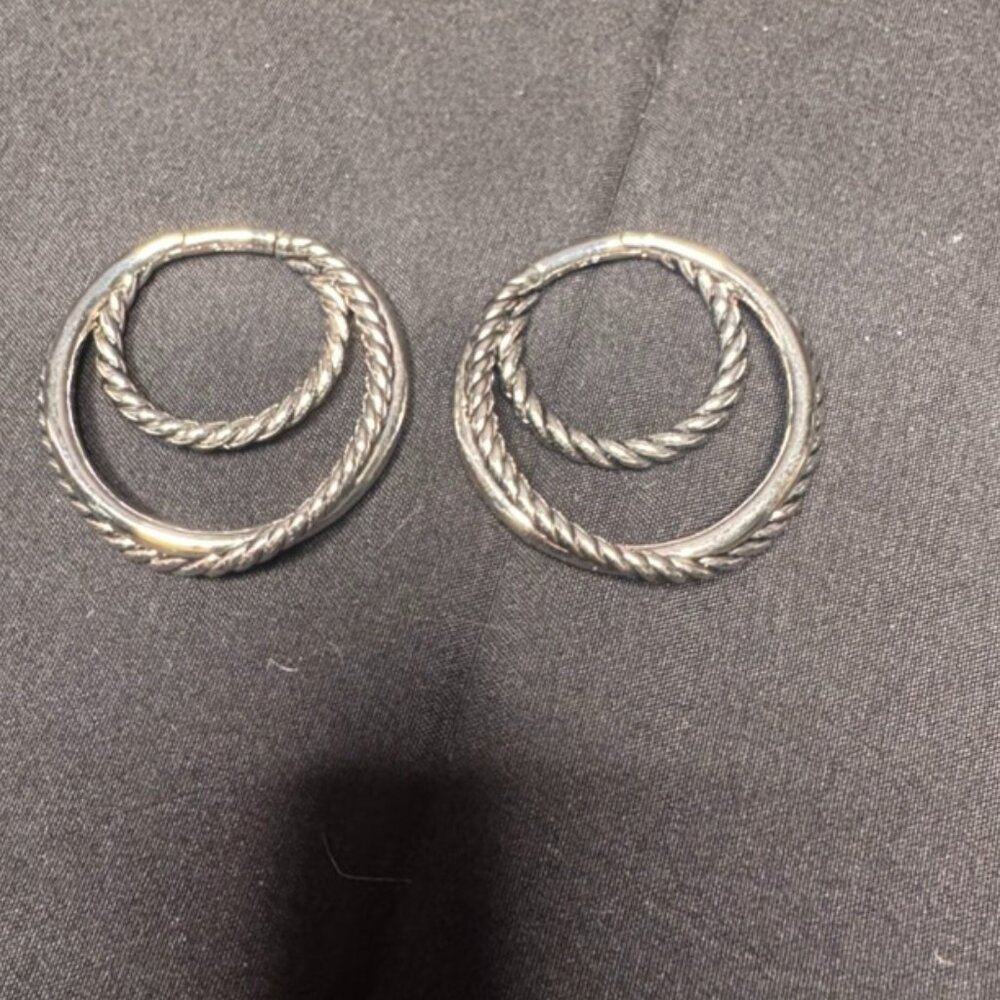 Ask & Embla Silver Essa Hoop Ear Hangers - Picture 3 of 6